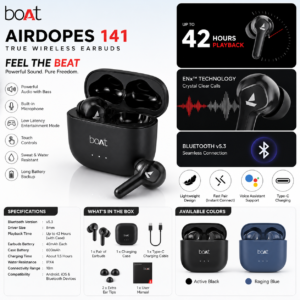 boAt Airdopes 141 Bluetooth TWS Earbuds
